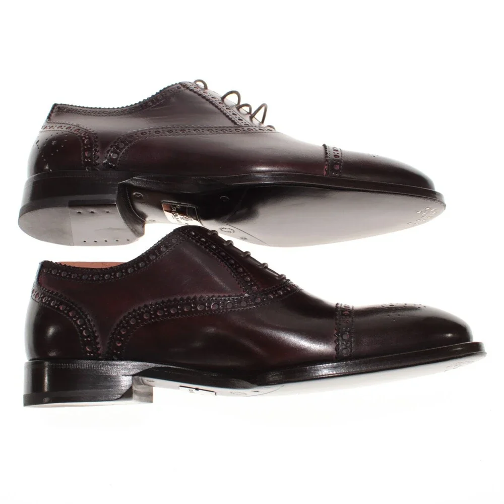 Di Bianco NWD Lace Up Oxford Dress Shoes Size 39.5 (US 6.5) in Brown Leather